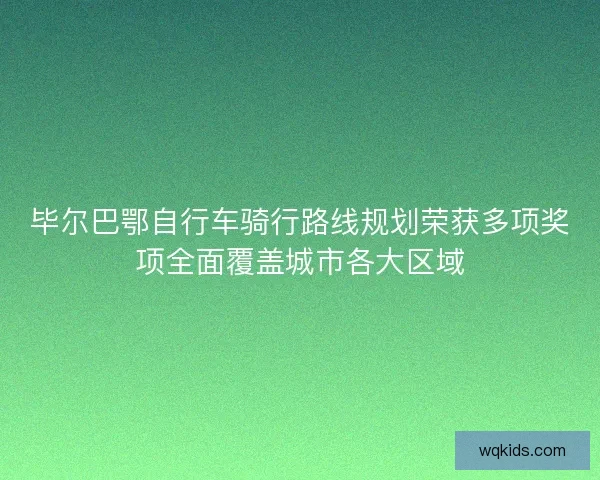 毕尔巴鄂自行车骑行路线规划荣获多项奖项全面覆盖城市各大区域